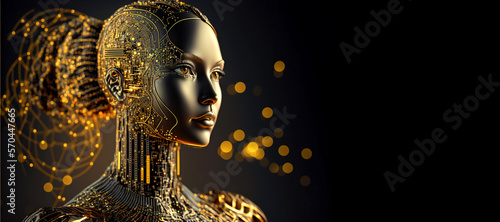 The Future Vision of Cybernetic Artificial Intelligence with a Neural Network in a Fiber Optic High Speed Internet World. Decorated circuits.