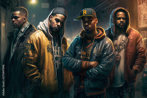 Street gang members or rappers AI generative