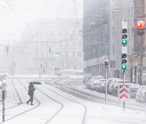 Photography Vienna, Austria:  winter in the city with light snow