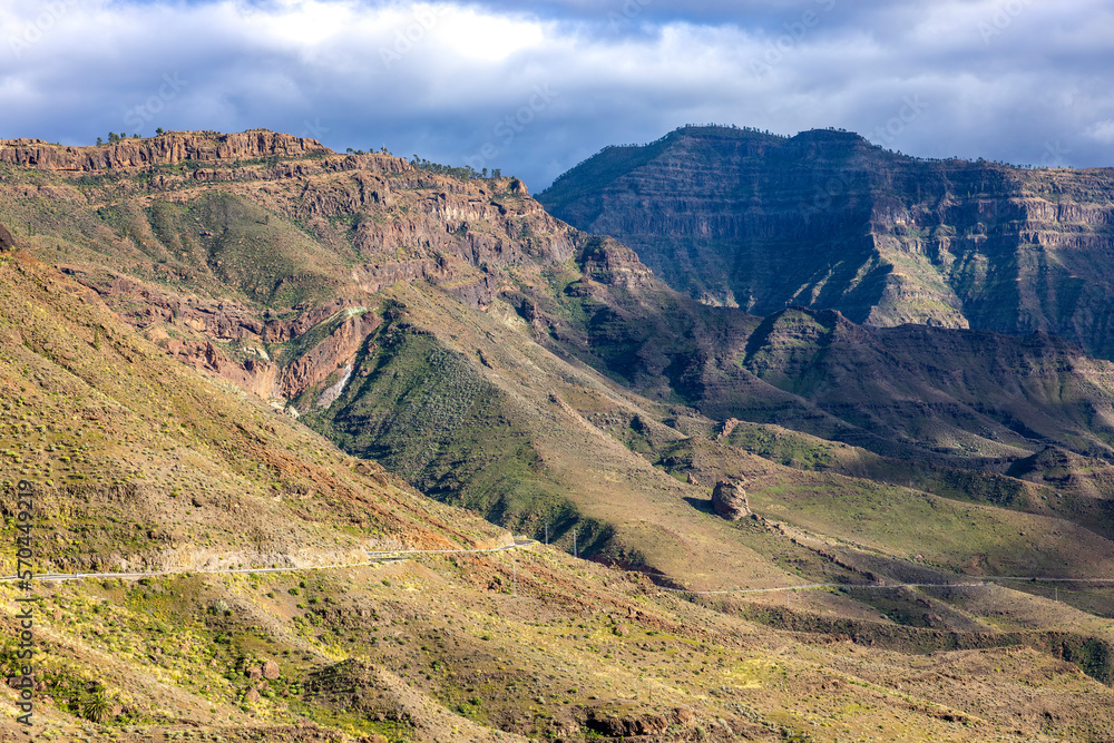 The power of nature: The valley between volcanic mountains