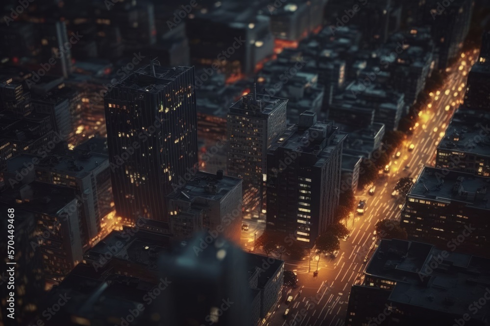 realistic night cityscape