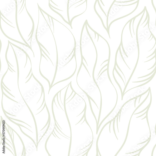 Leaves Pattern. Tropic Palm Leaves Seamless Vector Background, Graphic Jungle Print