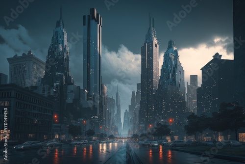realistic night cityscape