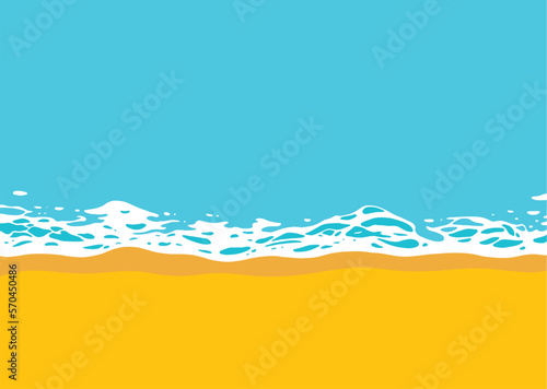 素材_背景_海_波打ち際_横