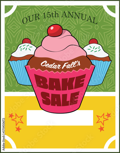 Cupcakes at a bake sale.