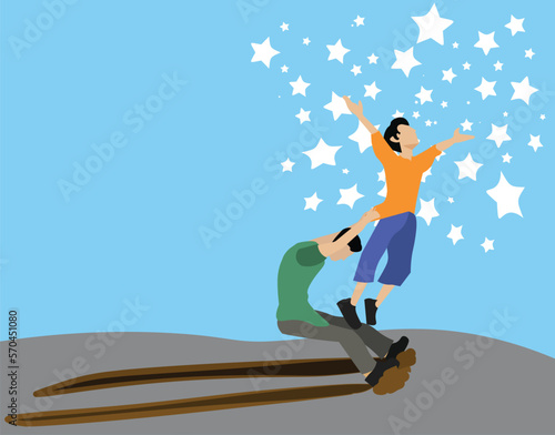 man trying to hold down a euphoric person