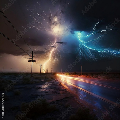 A lightning in the dark