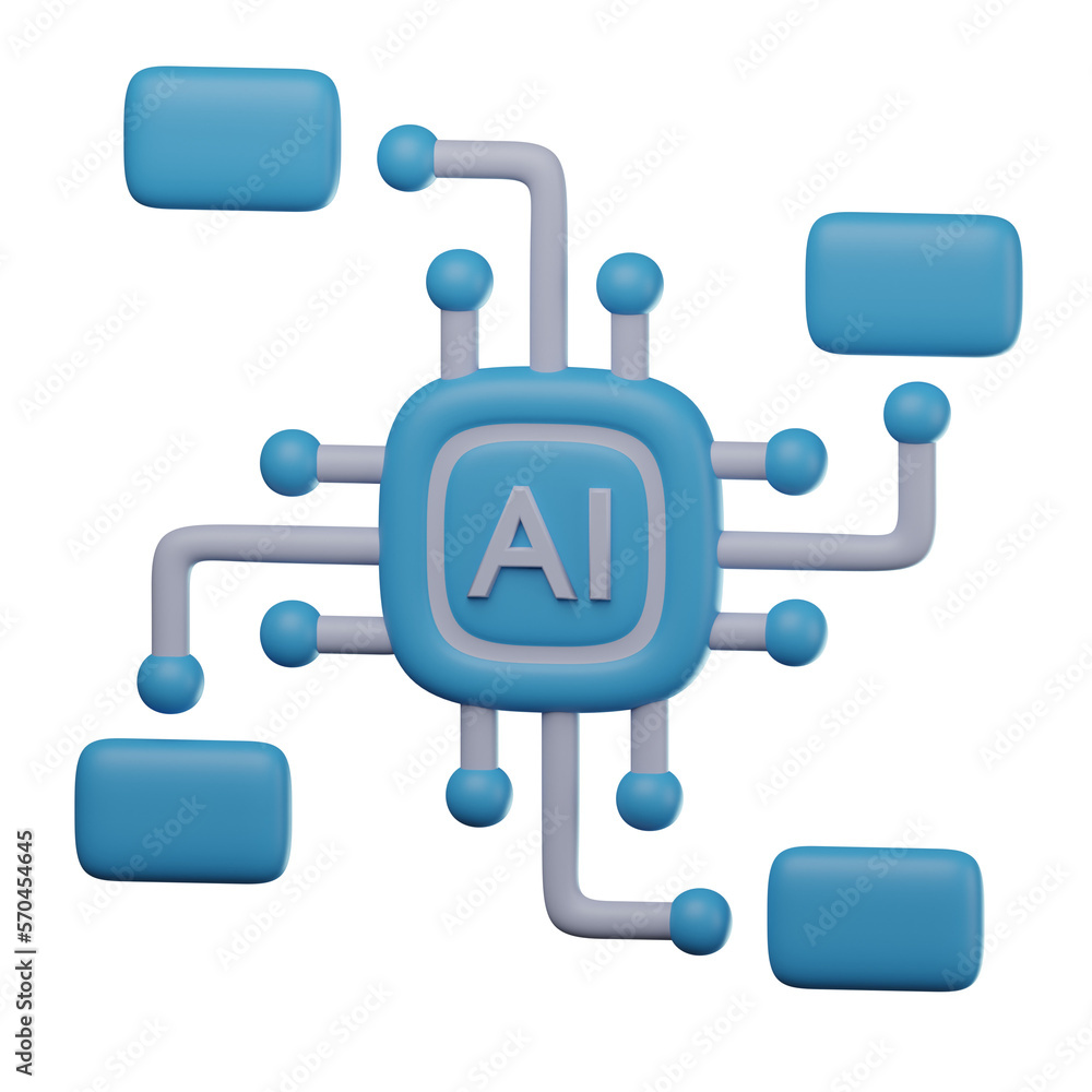 Fototapeta premium 3D AI Algorithm Illustration