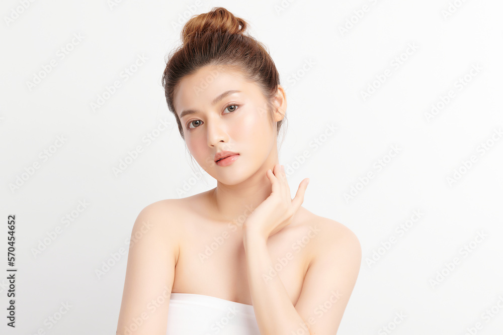 Beautiful young asian woman with clean fresh skin on white background, Face care, Facial treatment, Cosmetology, beauty and spa, Asian women portrait. Beautiful young asian woman with clean fresh skin on white background, Face care, Facial treatment, Cosmetology, beauty and spa, Asian women portrait.