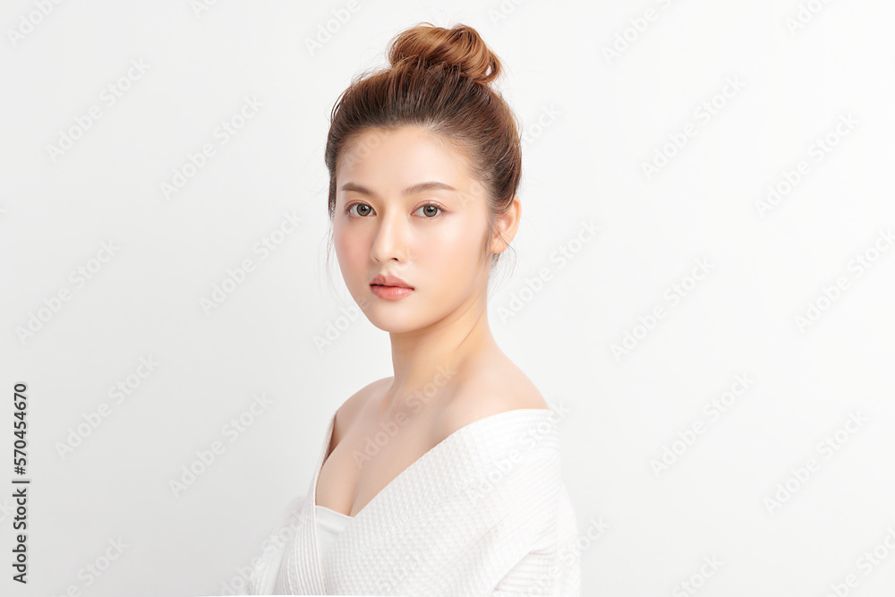 Beautiful young asian woman with clean fresh skin on white background, Face care, Facial treatment, Cosmetology, beauty and spa, Asian women portrait. Beautiful young asian woman with clean fresh skin on white background, Face care, Facial treatment, Cosmetology, beauty and spa, Asian women portrait.