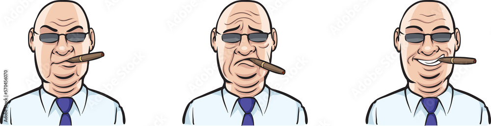boss face three expressions isolated user profile avatar heads - PNG image with transparent background boss face three expressions isolated user profile avatar heads - PNG image with transparent background