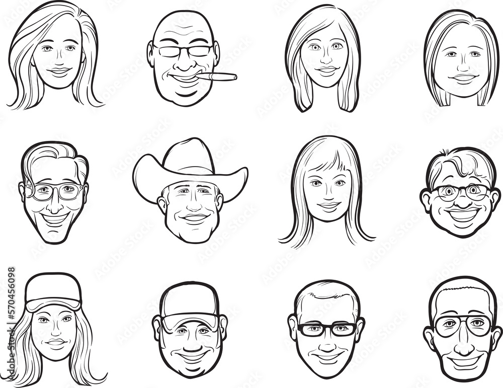 diverse people whiteboard drawing of isolated user profile avatar heads isolated user profile avatar heads - PNG image with transparent background diverse people whiteboard drawing of isolated user profile avatar heads isolated user profile avatar heads - PNG image with transparent background