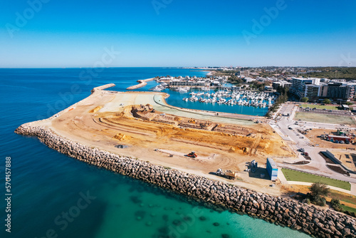 Aerial view of the land development and the Marina at Port Coogee, in Perth Western Australia photo