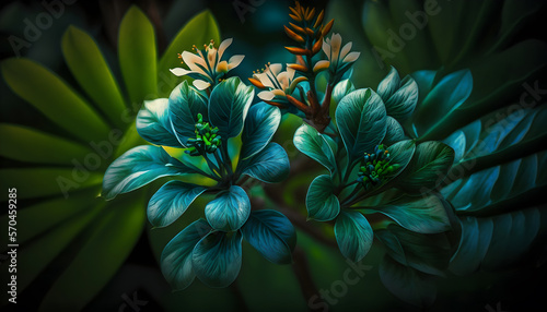 Beautiful plant with flower, AI