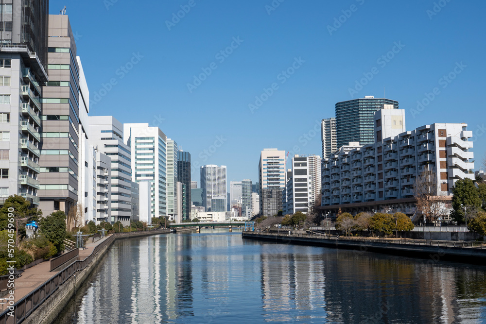 東京品川　オフィスビルの風景