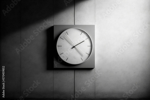 Wallpaper Mural Modern minimalistic gray themed interior with a clock Torontodigital.ca