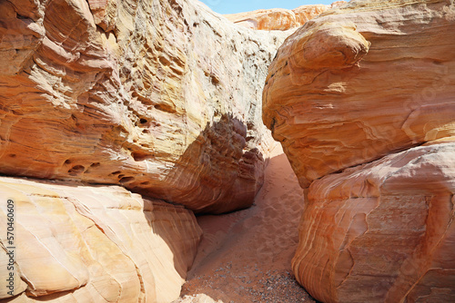 Trail between rocks - Valley of Fire State Park, Nevada