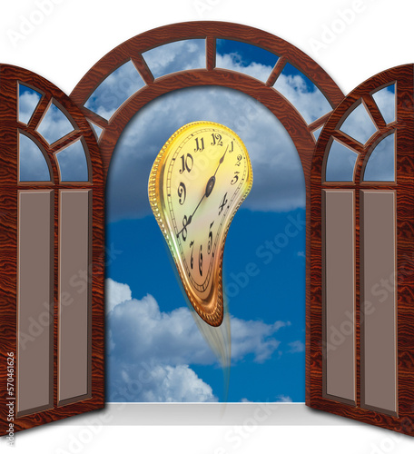 Crazy Clock in Doorway.