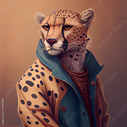 Cheetah NFT Art Portrait photo