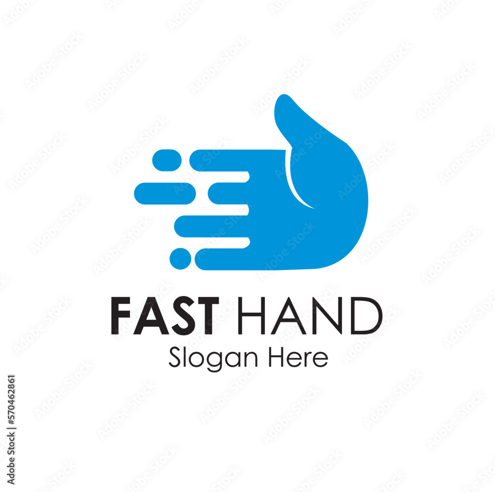 fast hand logo design concept
