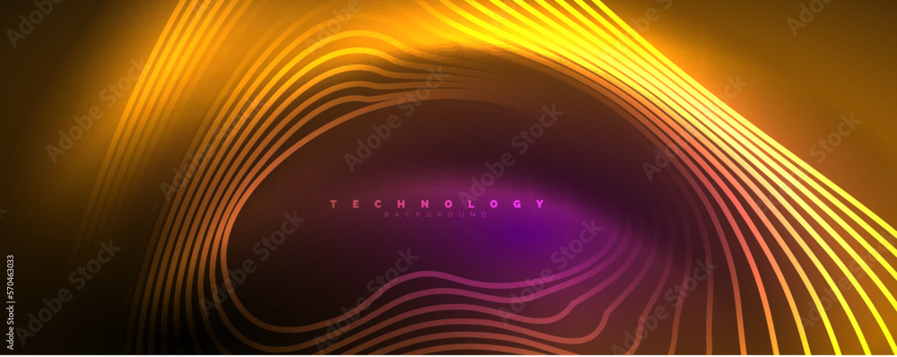 Techno neon wave lines, dynamic electric motion, speed concept. Templates for wallpaper, banner, background, landing page, wall art, invitation, prints Techno neon wave lines, dynamic electric motion, speed concept. Templates for wallpaper, banner, background, landing page, wall art, invitation, prints