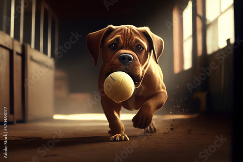 puppy playing with a ball