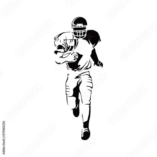 rugby player silhouette. American football vector illustration.