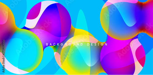 Bright abstract background glossy shiny circle and sphere composition. Minimalist geometric vector Illustration For Wallpaper, Banner, Background, Card