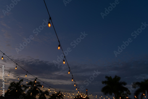 string lighting at night