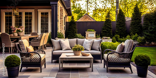 Modern back patio - garden and backyard with seating and place to entertain and cook