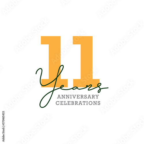 11th anniversary celebration logo design. Vector Eps10 photo