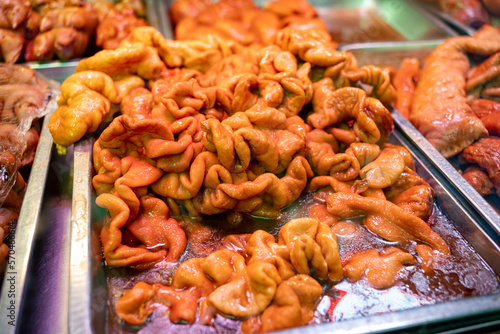 Canvas Print Close up of brine large intestine,Chinese food
