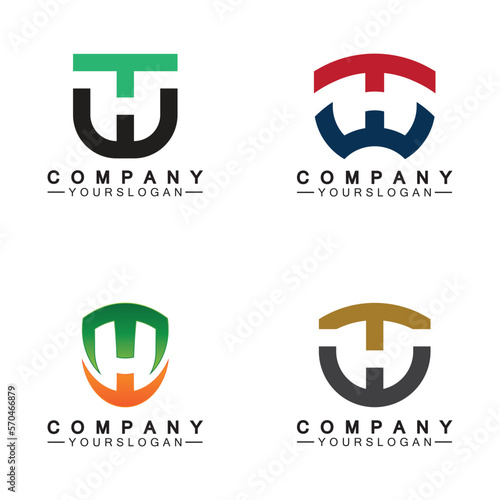 Initial letter wt logo or tw logo vector design template