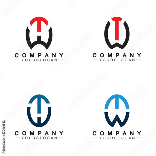Initial letter wt logo or tw logo vector design template