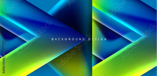 Abstract bakground with overlapping triangles and fluid gradients for covers, templates, flyers, placards, brochures, banners