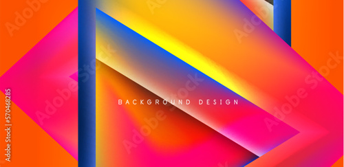 Futuristic triangle vector abstract background with colorful fluid gradients