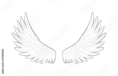 white, eagle wings in smooth gradation style on transparent background – vector © mr.mmz