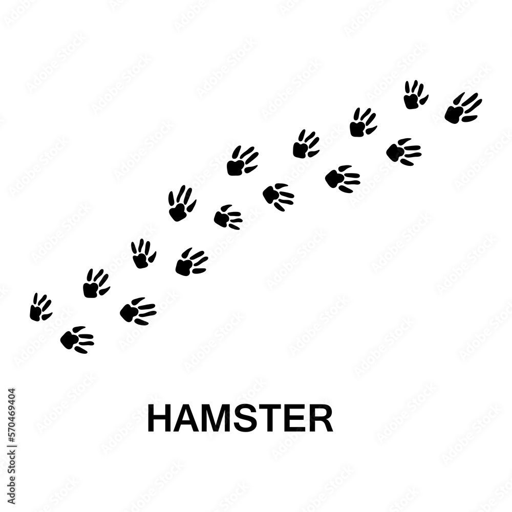 hamster foot print, animal paw print illustration on white background Stock Vector Adobe Stock