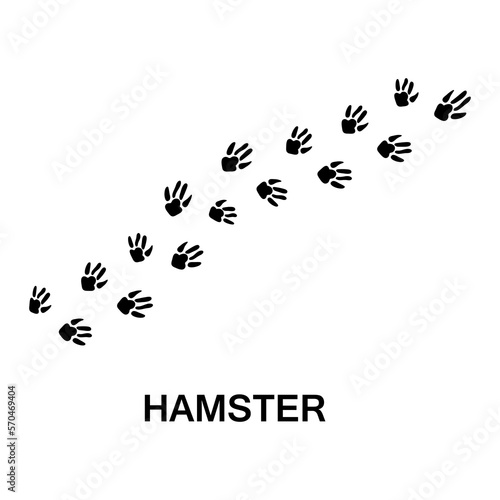 hamster foot print, animal paw print illustration on white background