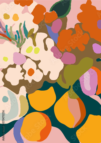 Motivational Affirmations Positive Quotes Inspirational Phrases Vector Matisse Organic Floral Shapes Seamless Patterns Citrus Flowers Bloom Apples