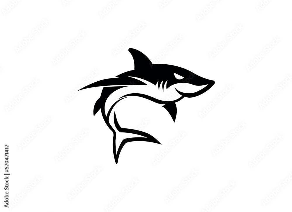 Fototapeta premium Shark logo Vector Illustration design template
