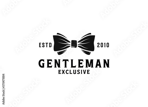 Bow Tie Bowtie Tuxedo Suit Gentleman Fashion Tailor Clothes Vintage Classic Logo design