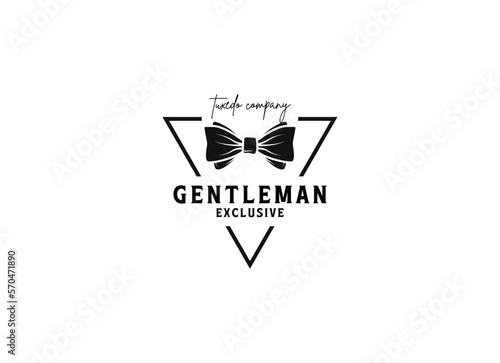 Bow Tie Bowtie Tuxedo Suit Gentleman Fashion Tailor Clothes Vintage Classic Logo design