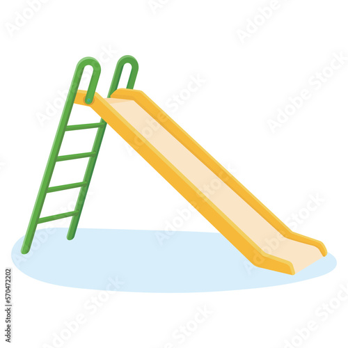 Slide vector illustration on white background. Slide is a facility for children to play in playgrounds and parks. Slide is a popular facility in elementary school.
