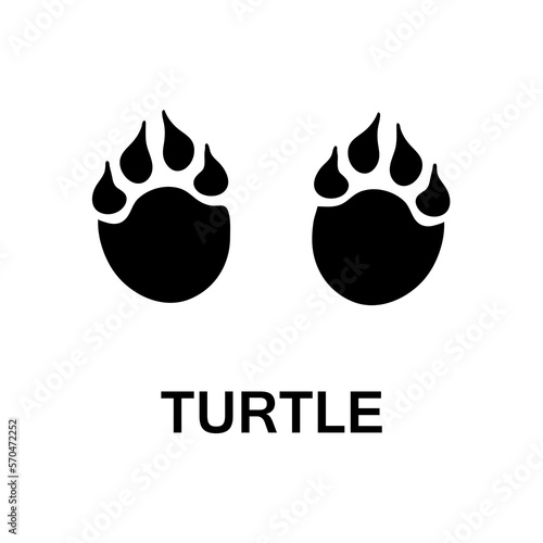 turtle foot print, animal paw print illustration on white background..eps