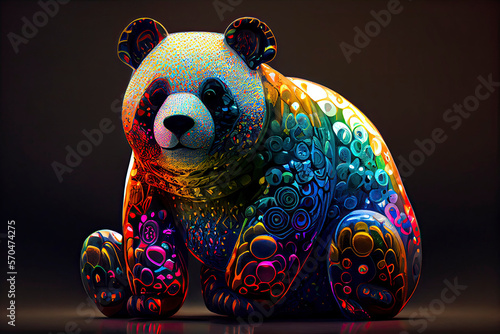 panda bear, colorful,