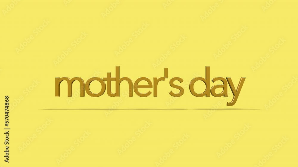 Rolling Mother Day text on yellow gradient color, motion abstract business, promo and holidays style background Rolling Mother Day text on yellow gradient color, motion abstract business, promo and holidays style background