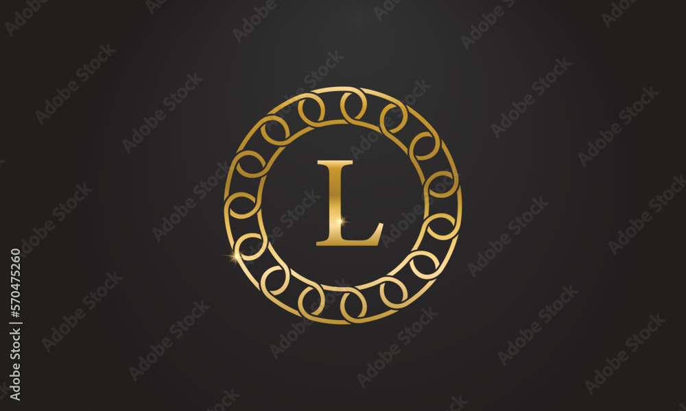 Fototapeta premium Luxury logo design, letter L, icon design template element, Vector Illustration.