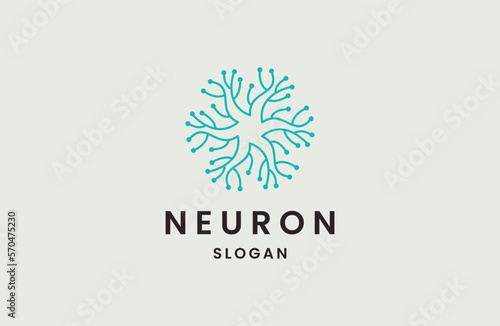 Abstract Neuron logo template vector