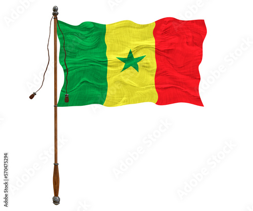 National flag of Senegal Background with flag of Senegal